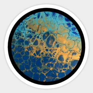 Blue and Yellow / Acrylic Pouring Sticker